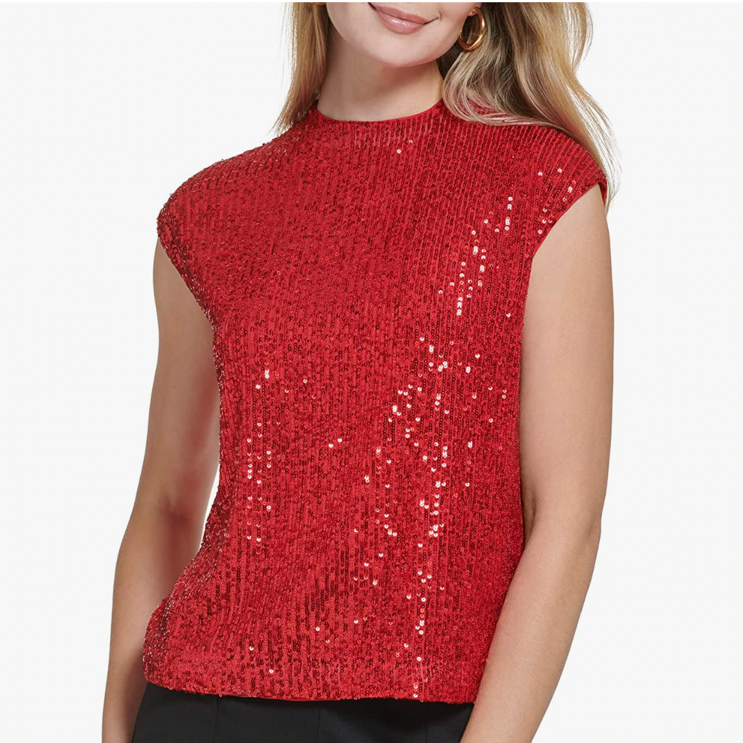 Calvin Klein Sleeveless Sequin Top, $60