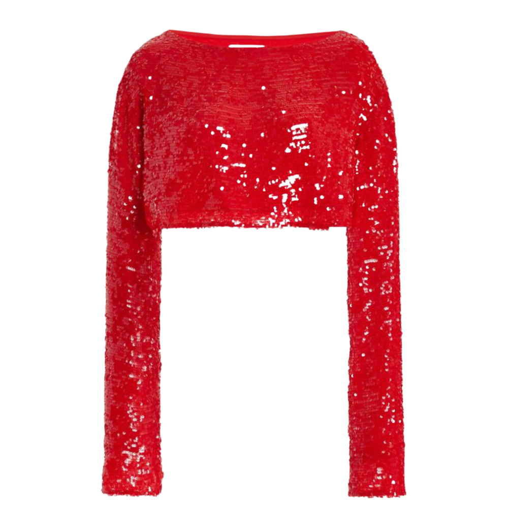 LAPOINTE Sequined Cropped Top, $990 Moda Operandi