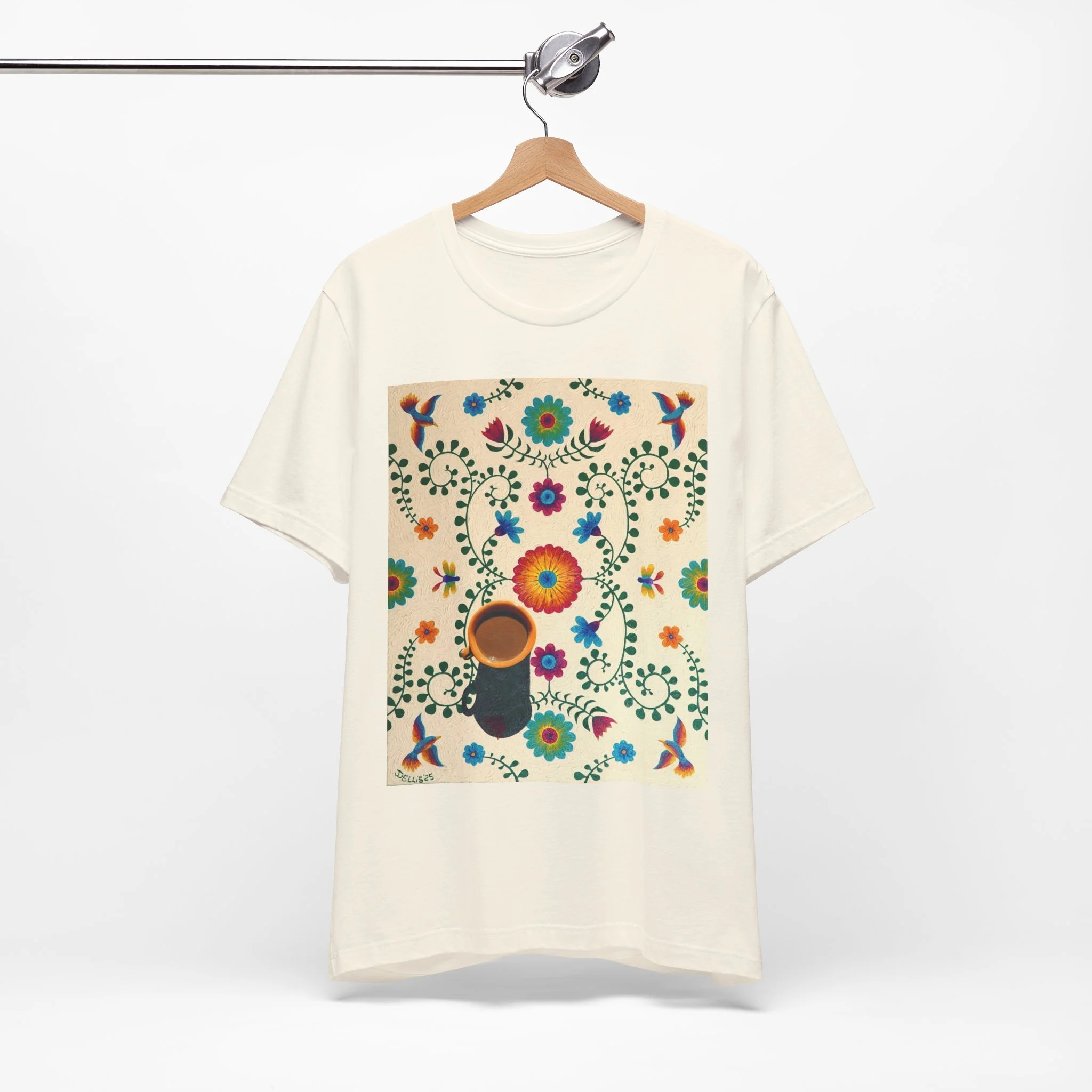"Spring Coffee" Original painting by Dbird Art Tee