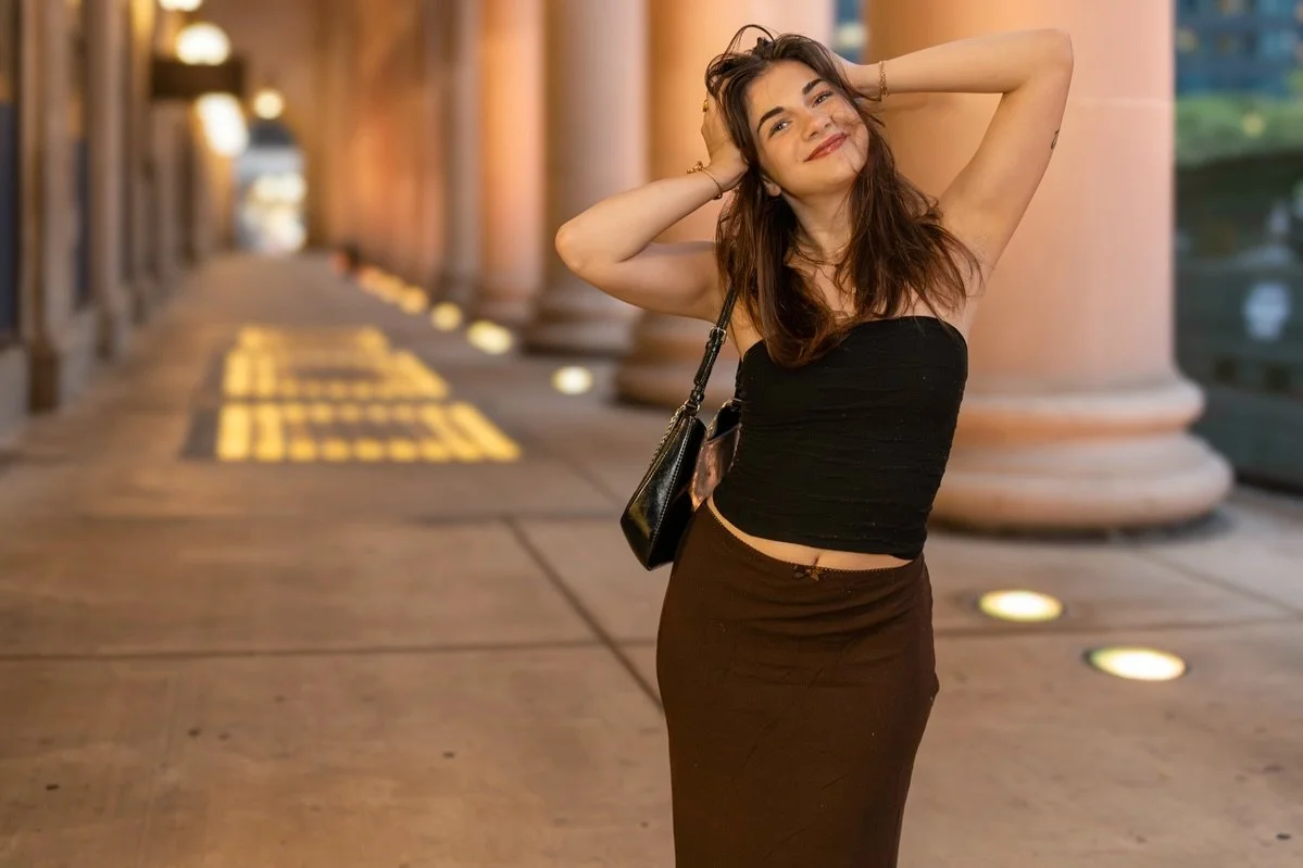 Convinced our daughter, Ella Zosia, to have a late night photo session with her photographer father before returning her to UI for her senior year.