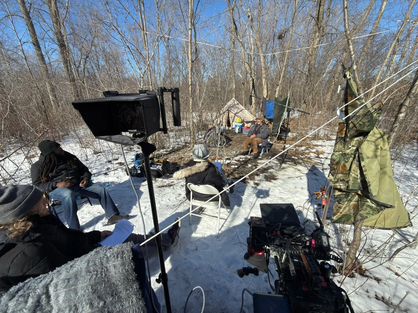 #43  Production day outside in the elements. Hike in and out with all of your gear. Keep those toes a moving as you stand in the snow for the two hour interview. Glad to shoot moving b- roll after the interview to bring those mad toes back to circula