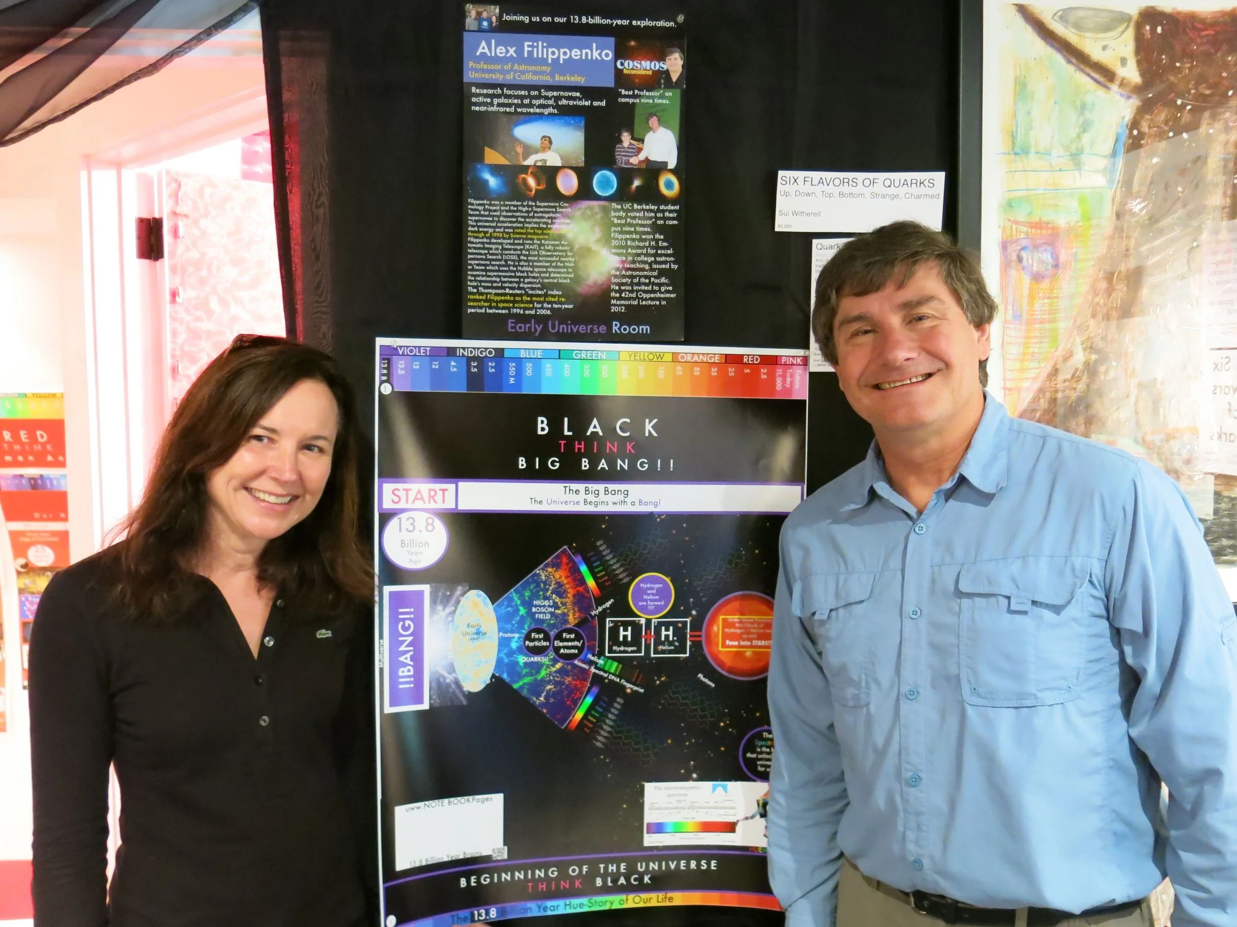Pamelia with Alex in our Big Bang Room when he visited last September for his keynote speech at the Acadia Night Sky Festival.