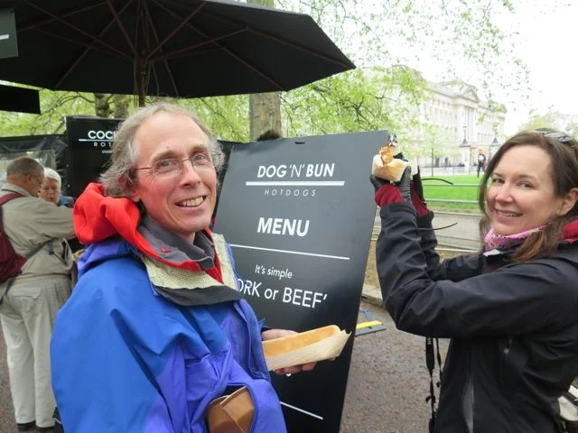 And that lunch from the Cock ‘n’ Bull’s Dog ‘n’ Bun stand, with Buckingham Palace in the distance and a couple of mysterious visitors in Pamelia’s hands, turned out to be a story in itself. A story for another day.