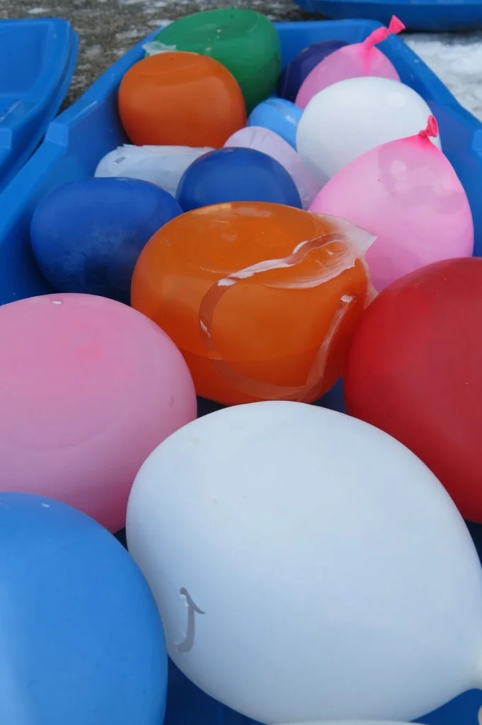 The frozen balloons were one of many creative ice forms in Blake Hendrickson’s workshop.