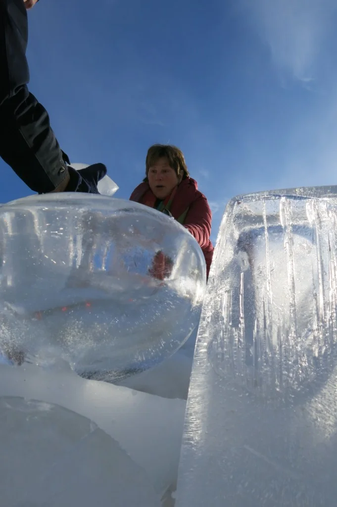 Artist Sherri Streeter helped create and assemble the ice forms.
