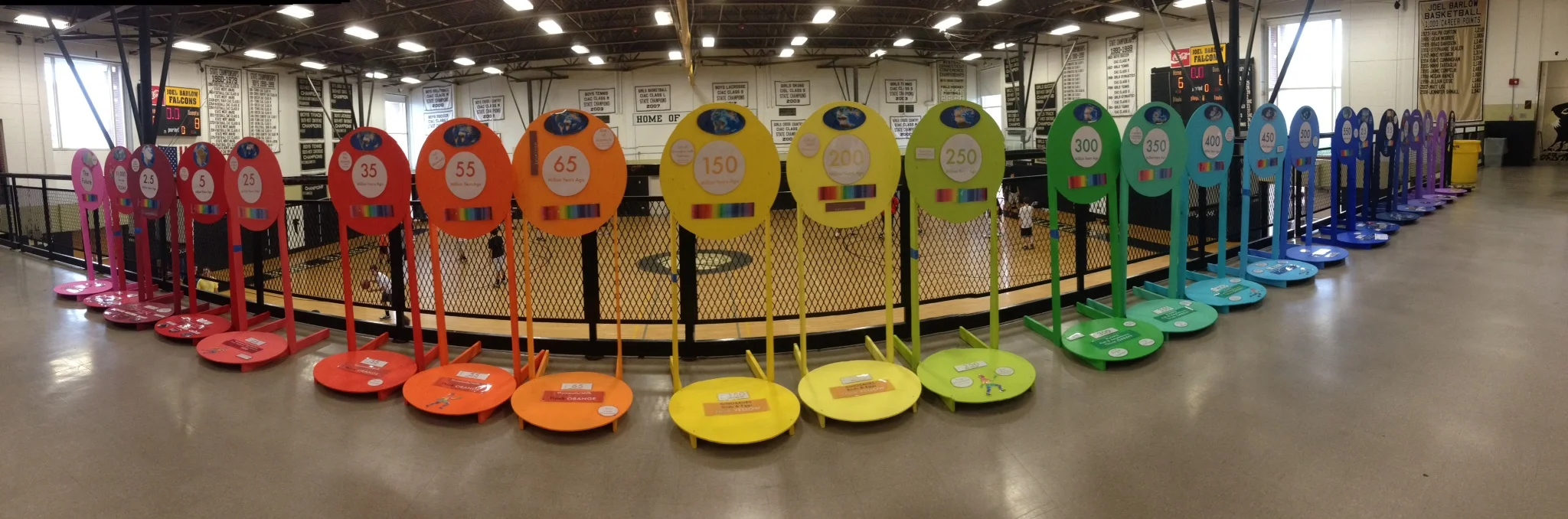 The traveling, interactive version of our 13.8-billion-year timeline of the universe is about to be installed at Joel Barlow High in Redding, Conn., for the school's big Palooza event. Huge thanks to Connecticut Principal of the Year Tom McMorran and the student team working on the project, led by Anthea Taeuber.