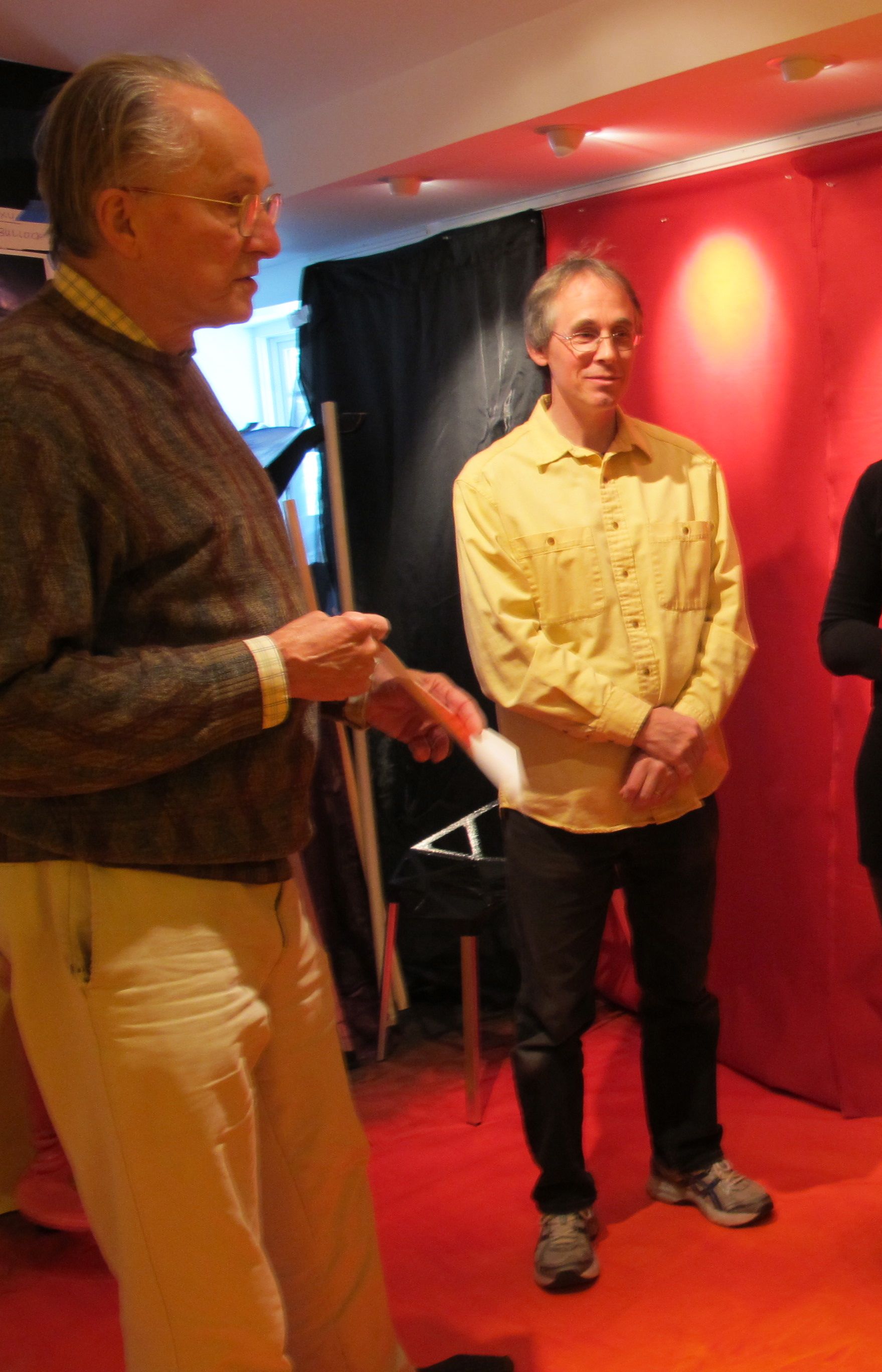 That's Joe, the solar physicist, on the left. He's a wonderful and interesting guy. He has invented a number of simple devices to help teach children about astronomy.