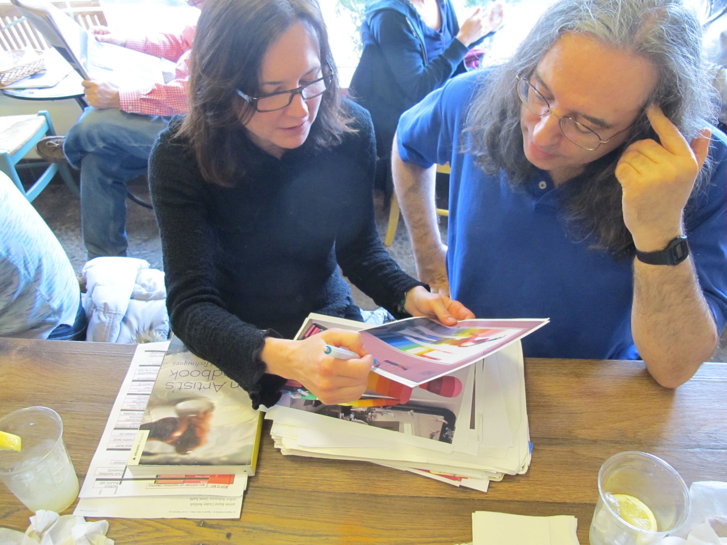 Pamelia asked for Jonathan's ideas on some of The Naturalist's Notebook's projects and designs over lunch at the Hi-Rise Bread Company cafe near his office.