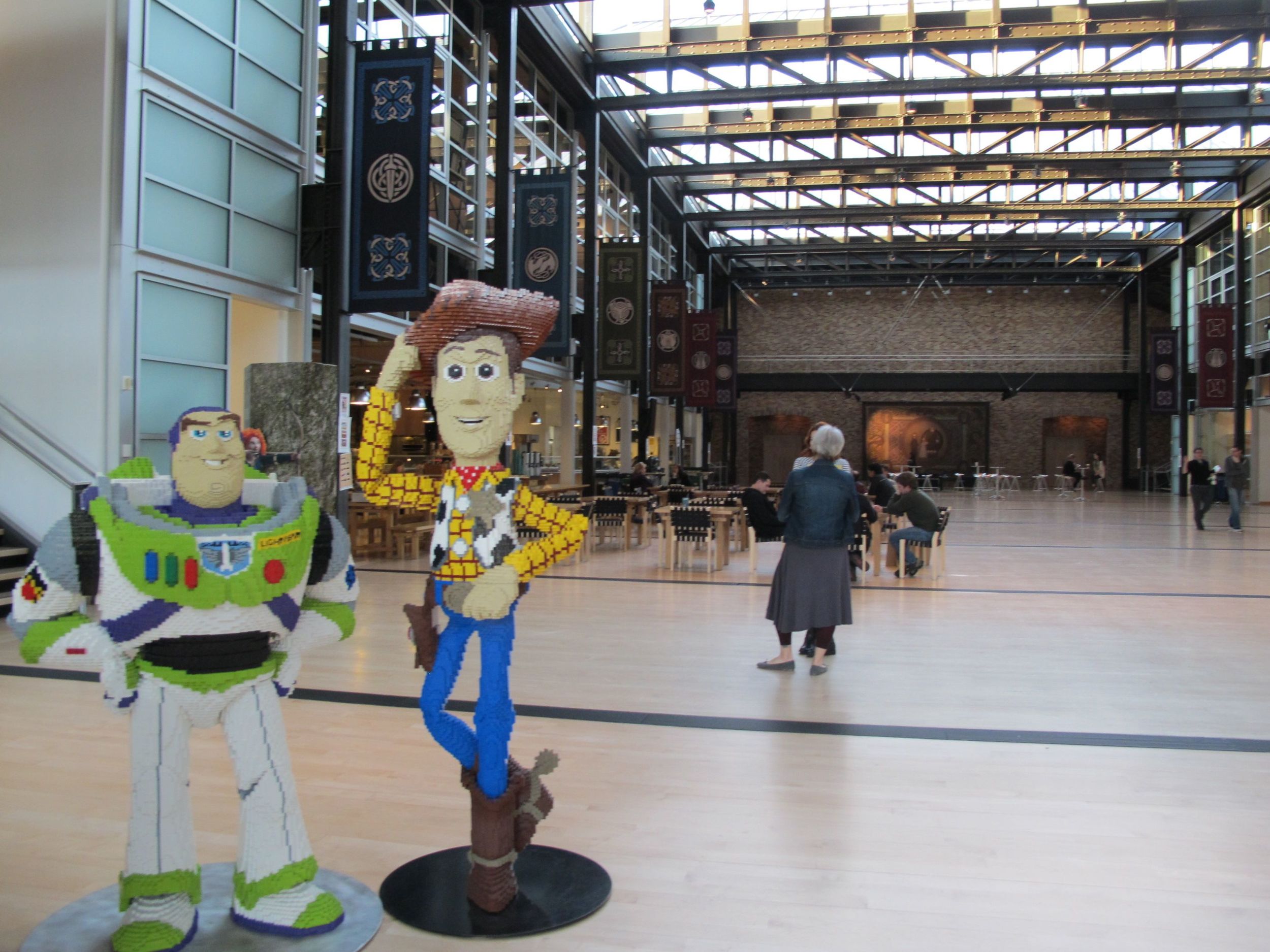 Steve Jobs designed a large open space in the main HQ building to encourage interaction and creativity among the entire Pixar staff.