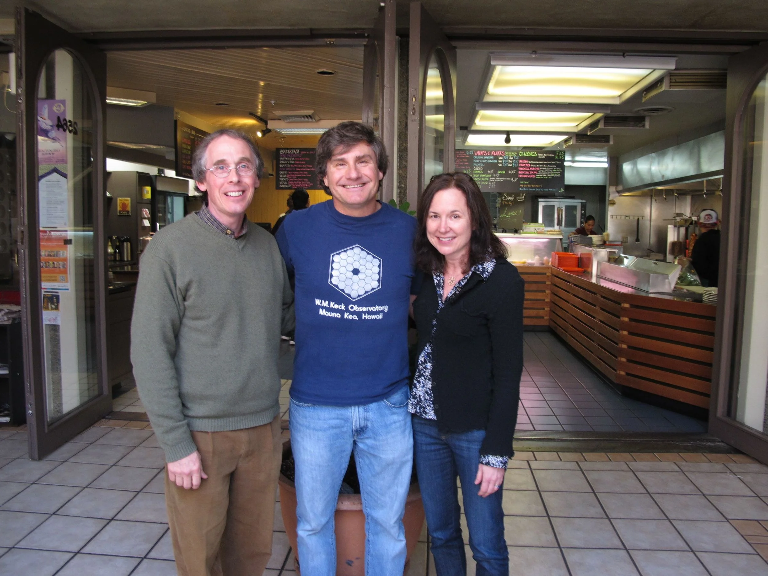At Cal we met with one of America's foremost astrophysicists, Alex Filippenko (center), who also happens to be a wonderful guy and an amazing teacher. Students have voted him Cal's Best Professor a record nine times, and he has been named the national professor of the year.