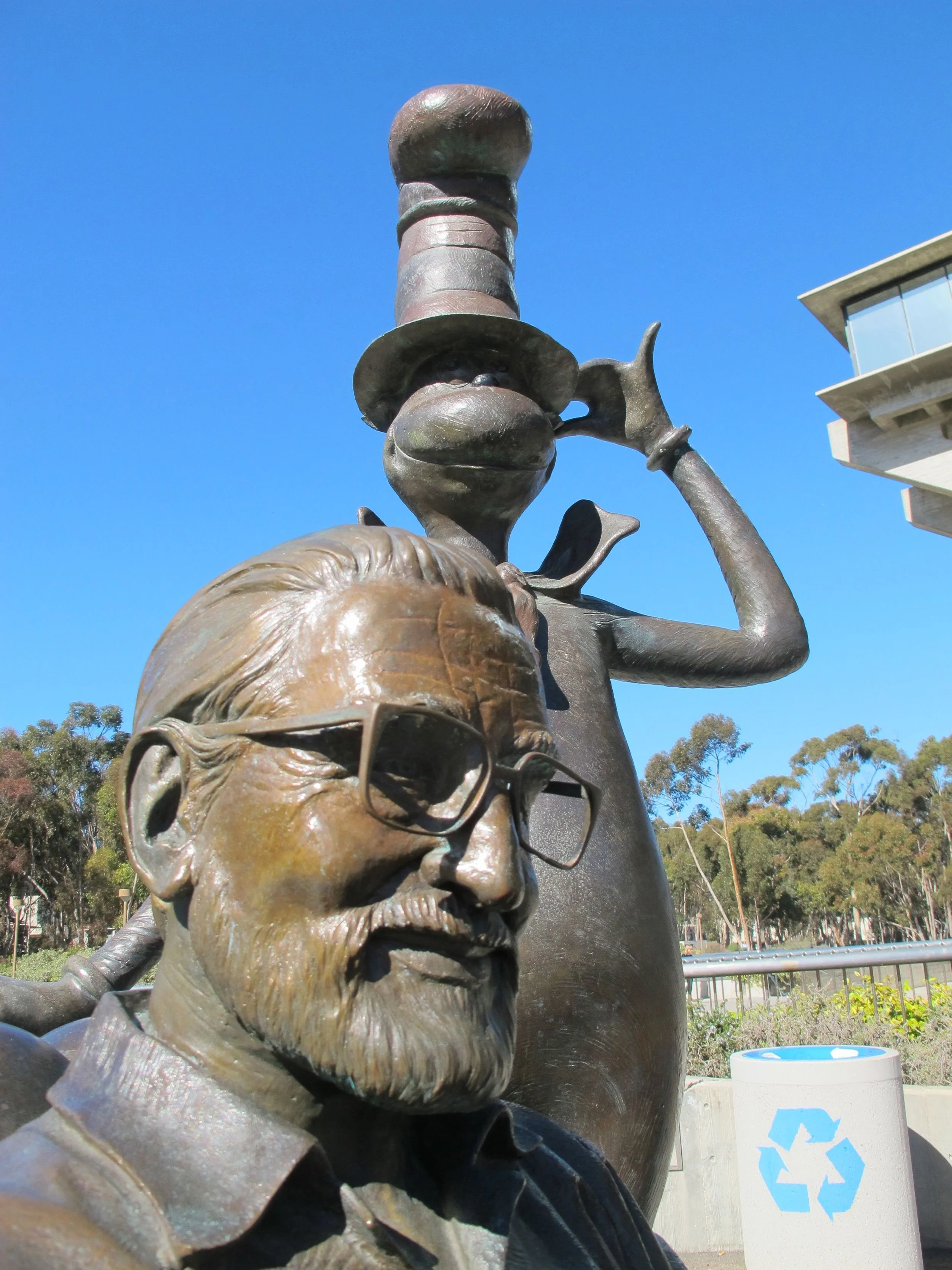 The UCSD's Geisel Library is named after Theodor Geisel, aka Dr. Seuss, who is honored with this statue.
