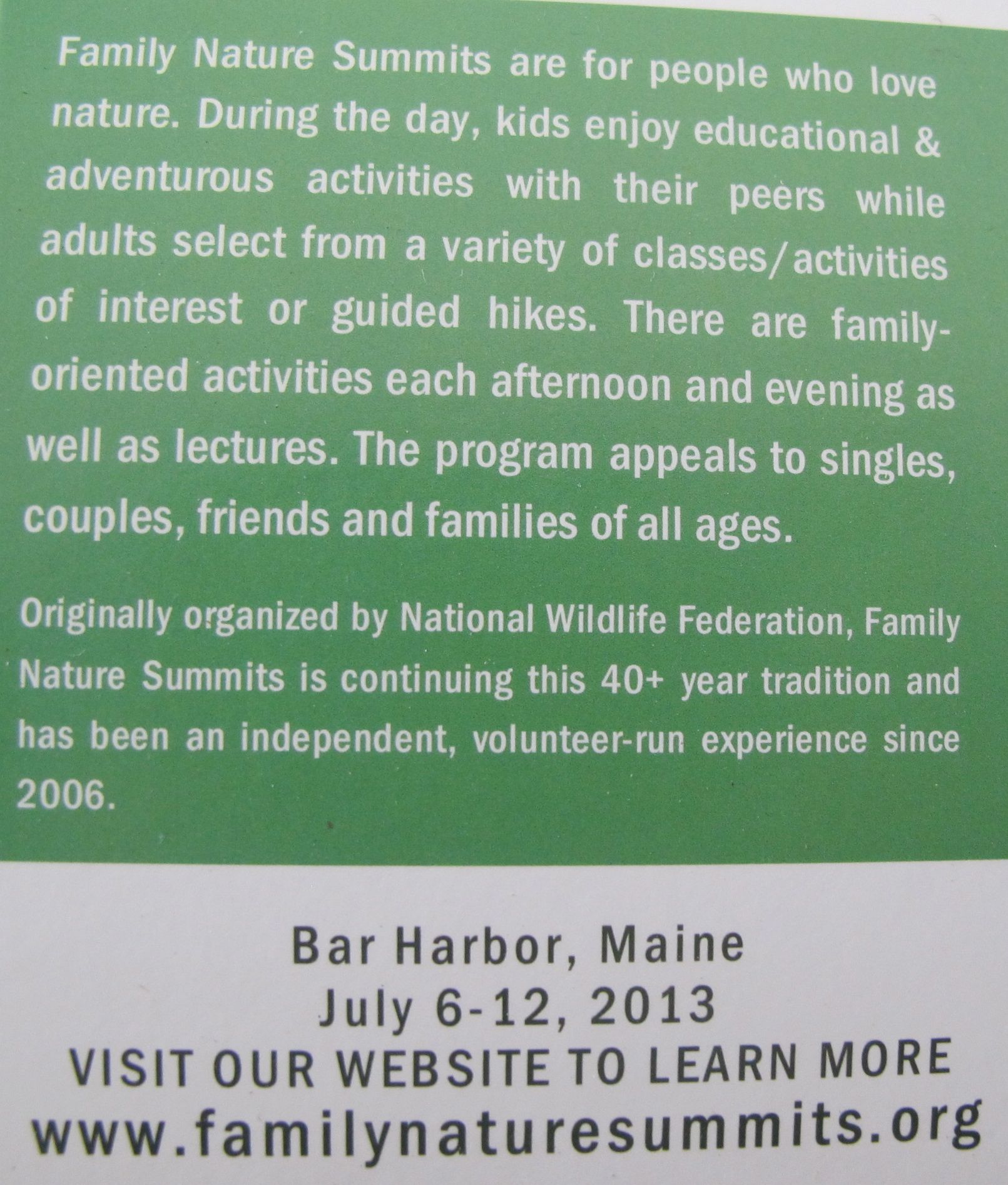 The week-long event will include a wide range of activities every day.