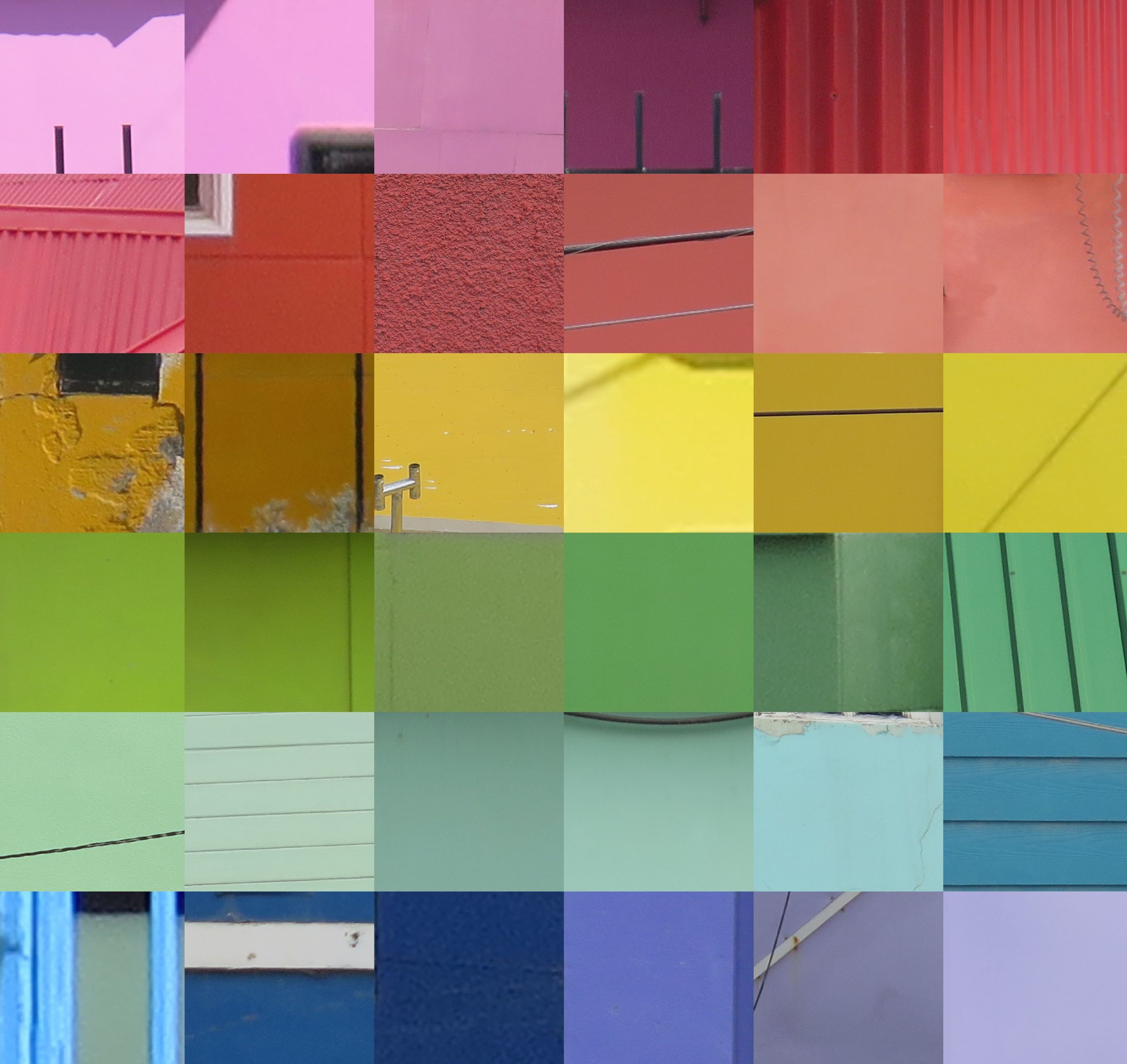 Pamelia created a spectrum collage from her photographs of Ushuaia's colorful buildings.
