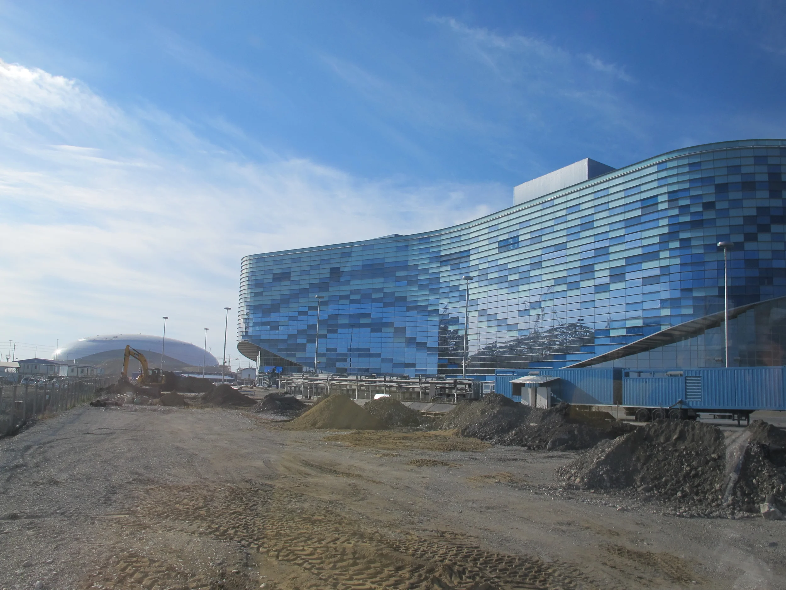 The Beijing Olympics had the Water Cube swimming arena; the Sochi Olympics have the Iceberg arena, to be used for figure skating and short-track speedskating. Nearby is a curling arena called the Ice Cube.