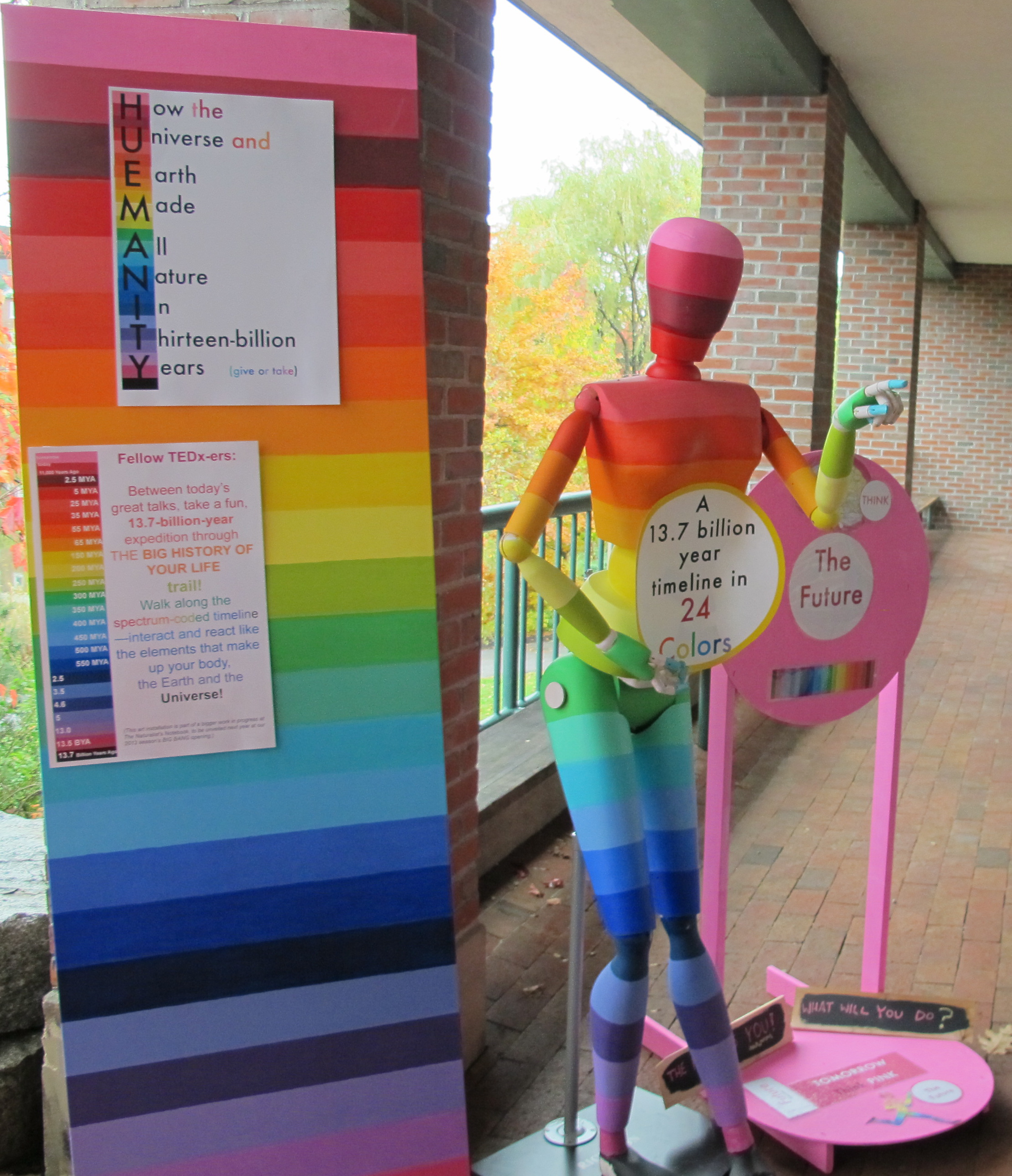 A life-size HUEMAN greeted conference-goers as soon as they stepped outside the arts center.