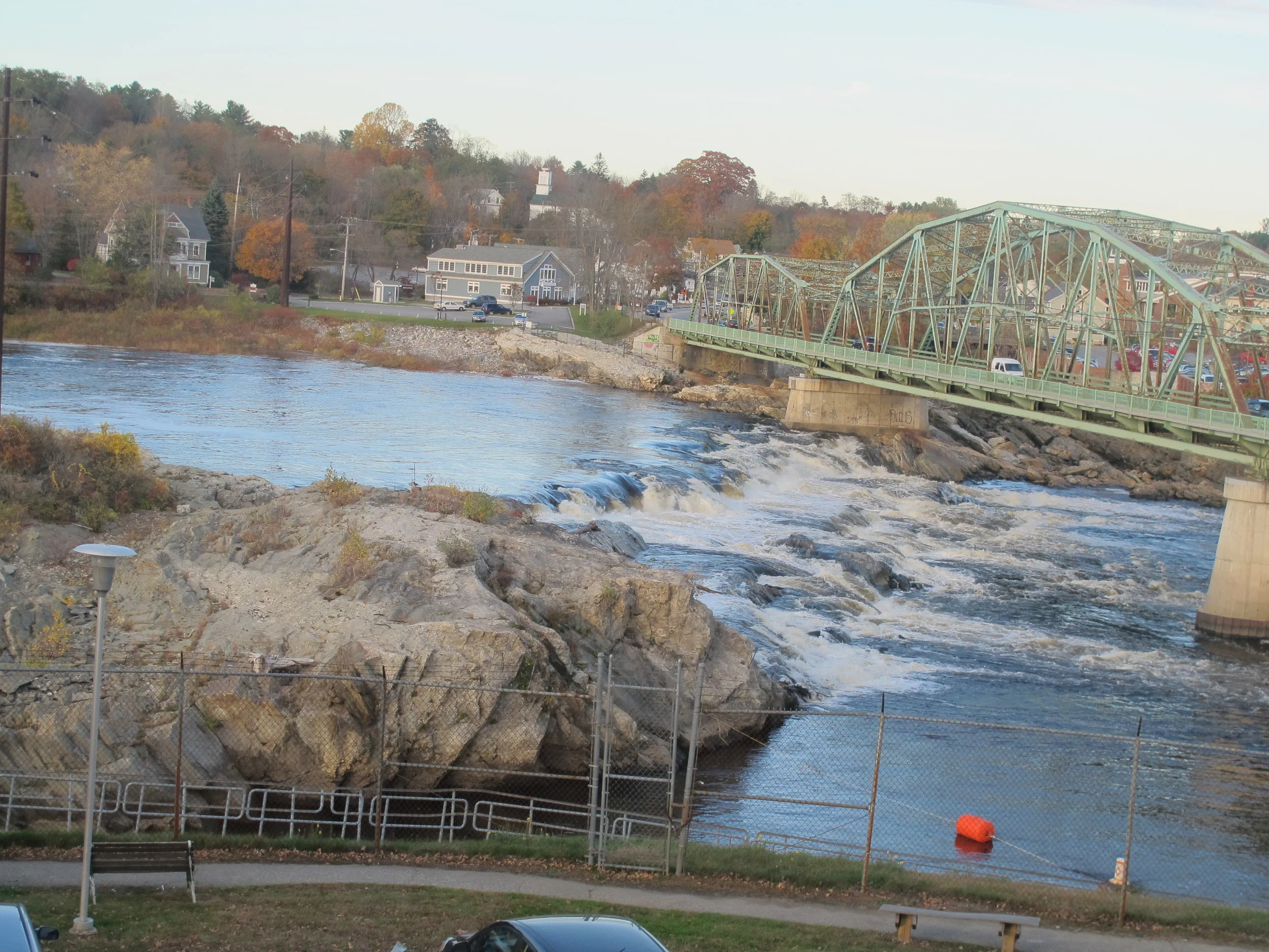 The mighty Androscoggin River, as seen through the windows at Frontier. The Androscoggin was once so polluted that it inspired then-Maine Senator Edmund Muskie to write the 1972 Clean Water Act. It’s much better now, though—like our installation—it’s still a work in progress.
