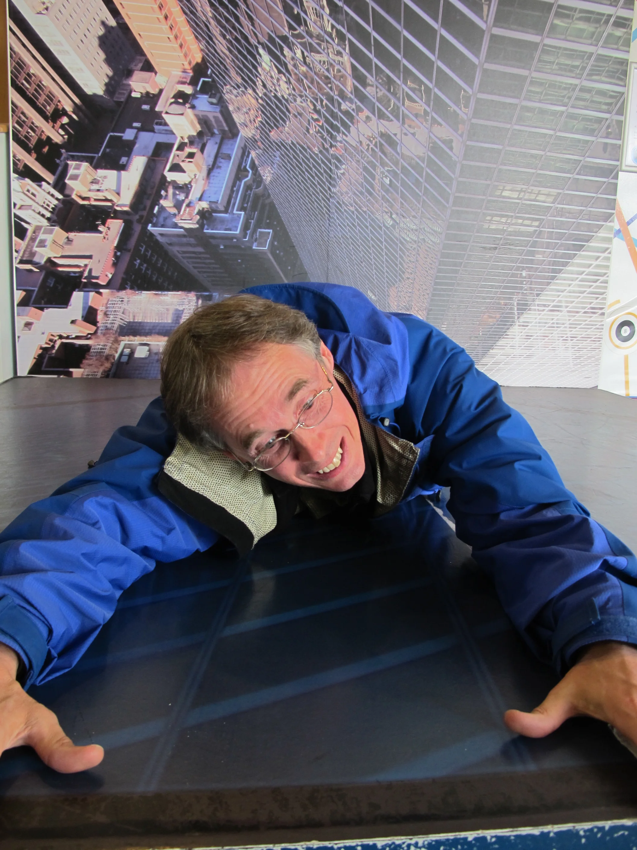 O.K., one FINAL last illusion, again from the Glasgow Science Centre. As you might have guessed, I was lying on the floor when this photo was taken.