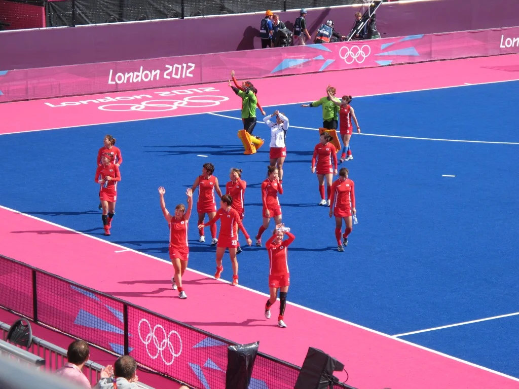 I saw the South Korean team defeat Japan and then circle the field waving to the crowd. Both teams did, actually, a nice display of sportsmanship.