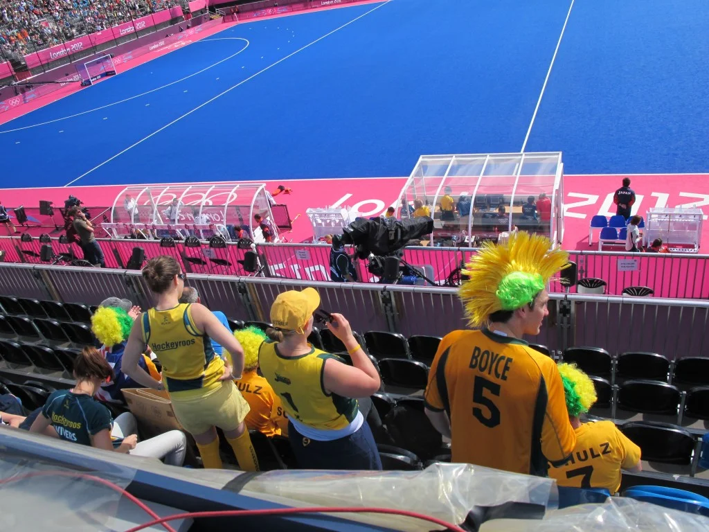 I sat behind fans from Australia who were waiting for their team, known as the Hockeyroos, to take the field.