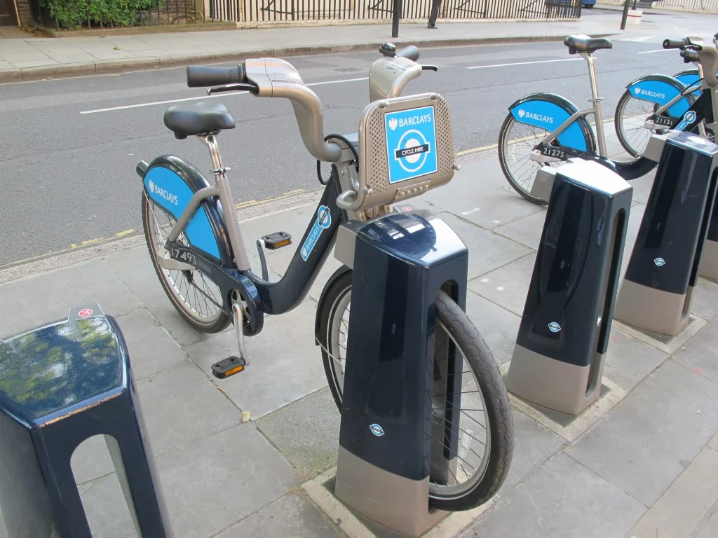 London has become bicycle-crazy. More than 8,000 of these public rent-a-bikes, known as Boris Bikes after mayor Boris Johnson, who has promoted them, are found throughout the city. The recent victory of British rider Bradley Wiggins in the Tour de France has only boosted the number of riders on the streets.