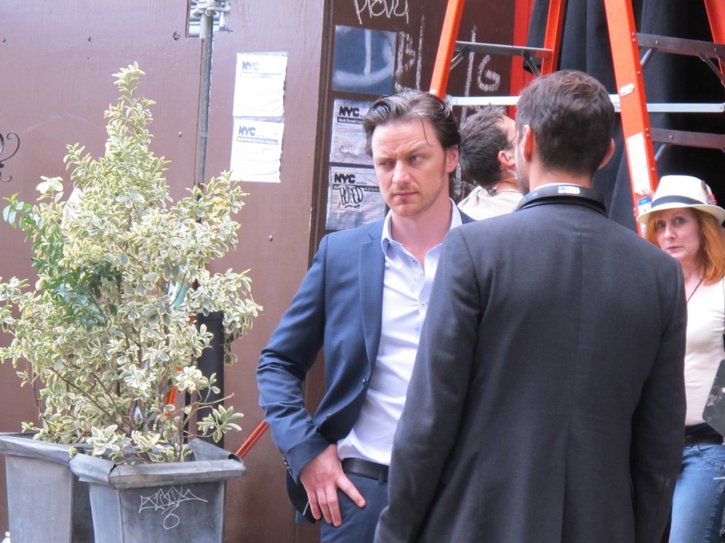 So I’m in New York. I take a walk through our old neighborhood of Greenwich Village and, as so often is the case, a movie’s being shot. Scottish actor James McAvoy (left) is on the sidewalk in front of the Acme restaurant, an old haunt of ours. He’s starring in the film, called The Disappearance of Eleanor Rigby—or rather, in two separate full-length films that explore the same story from the perspective of a husband and a wife, called The Disappearance of Eleanor Rigby: His and The Disappearance of Eleanor Rigby: Hers. I don’t think that either has a naturalist angle, but both sound artistically intriguing. And I like the Beatles.