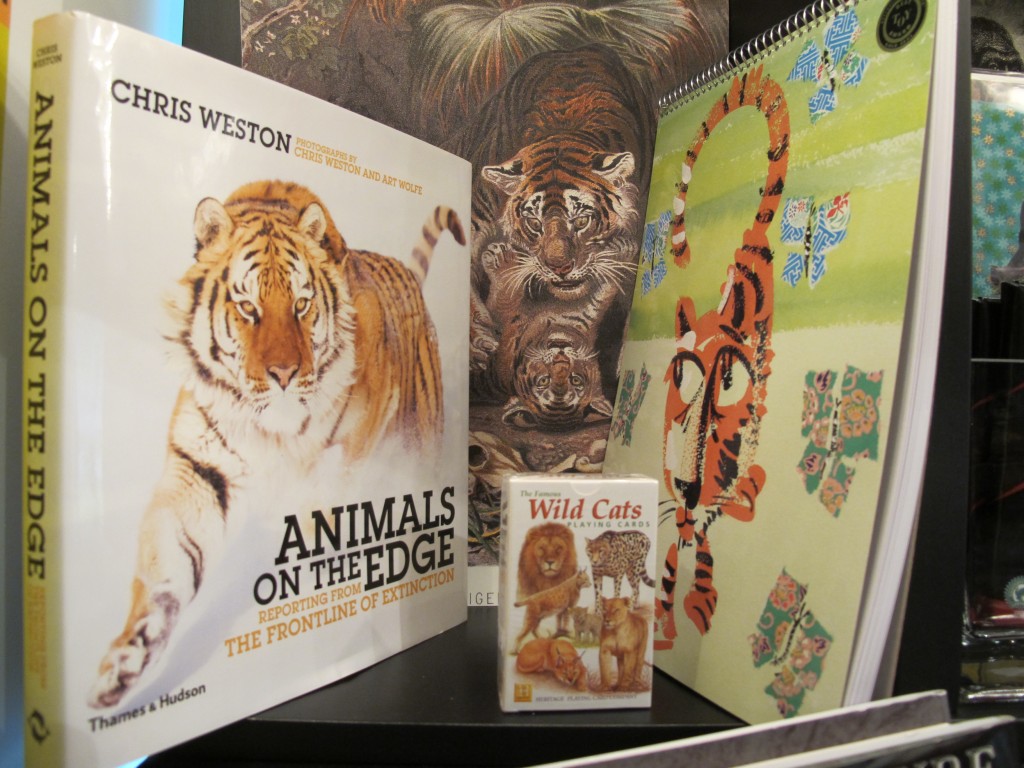 Tigers are but one of the endangered species we highlight in shop-and-think displays.