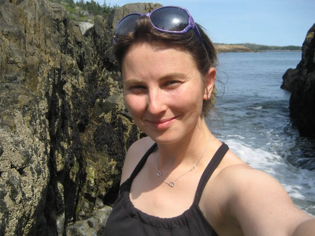 Here’s Caitlin, enjoying the Maine coast.