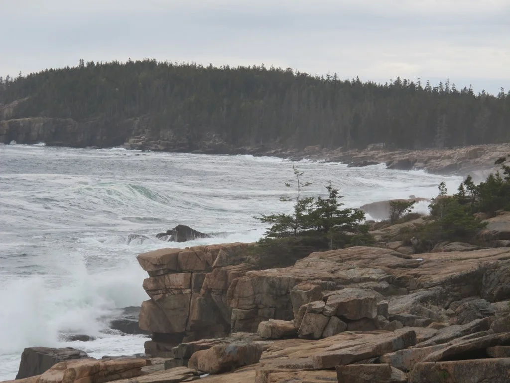 The bad weather also whipped up some big surf along Ocean Drive in Acadia National Park.