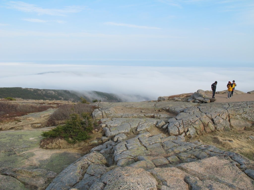 As is often the case, winds were blasting the Cadillac summit.