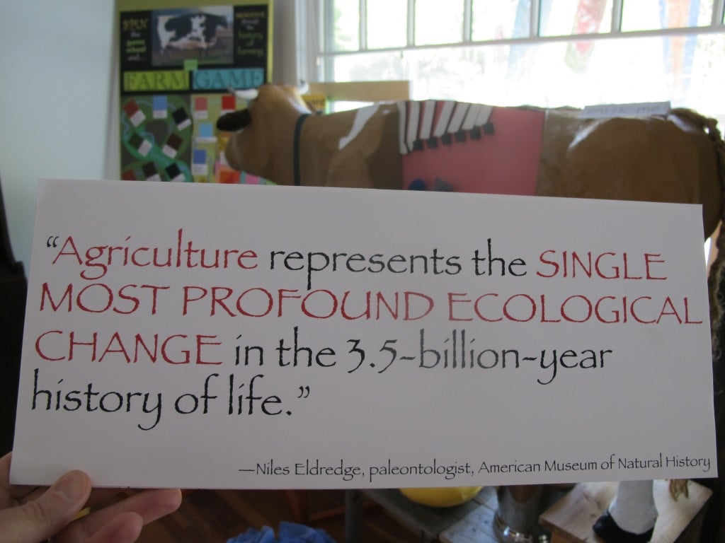 We have a sign in the Farm Room at the Notebook that underscores what Jonathan Foley says in his talk.