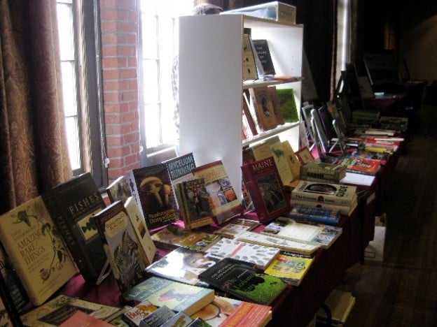 Our traveling book show at Bates.