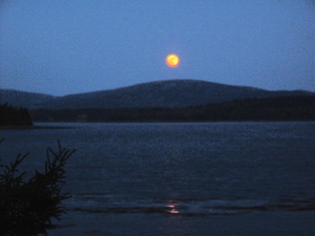 Pamelia's moonrise photo, tweaked with a smudge tool.