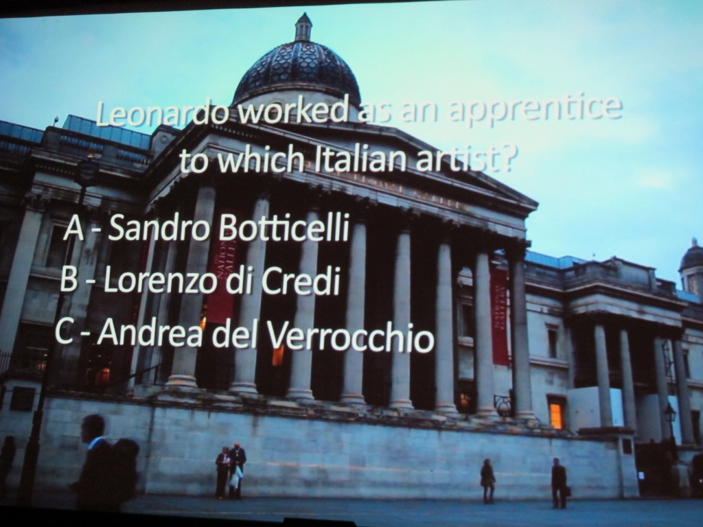 The full name of the exhibition in London was Leonardo da Vinci: Painter at the Court of Milan.