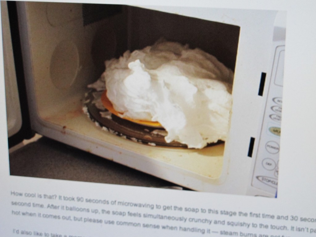 Yes, this is what happens to a microwaved bar of Ivory.