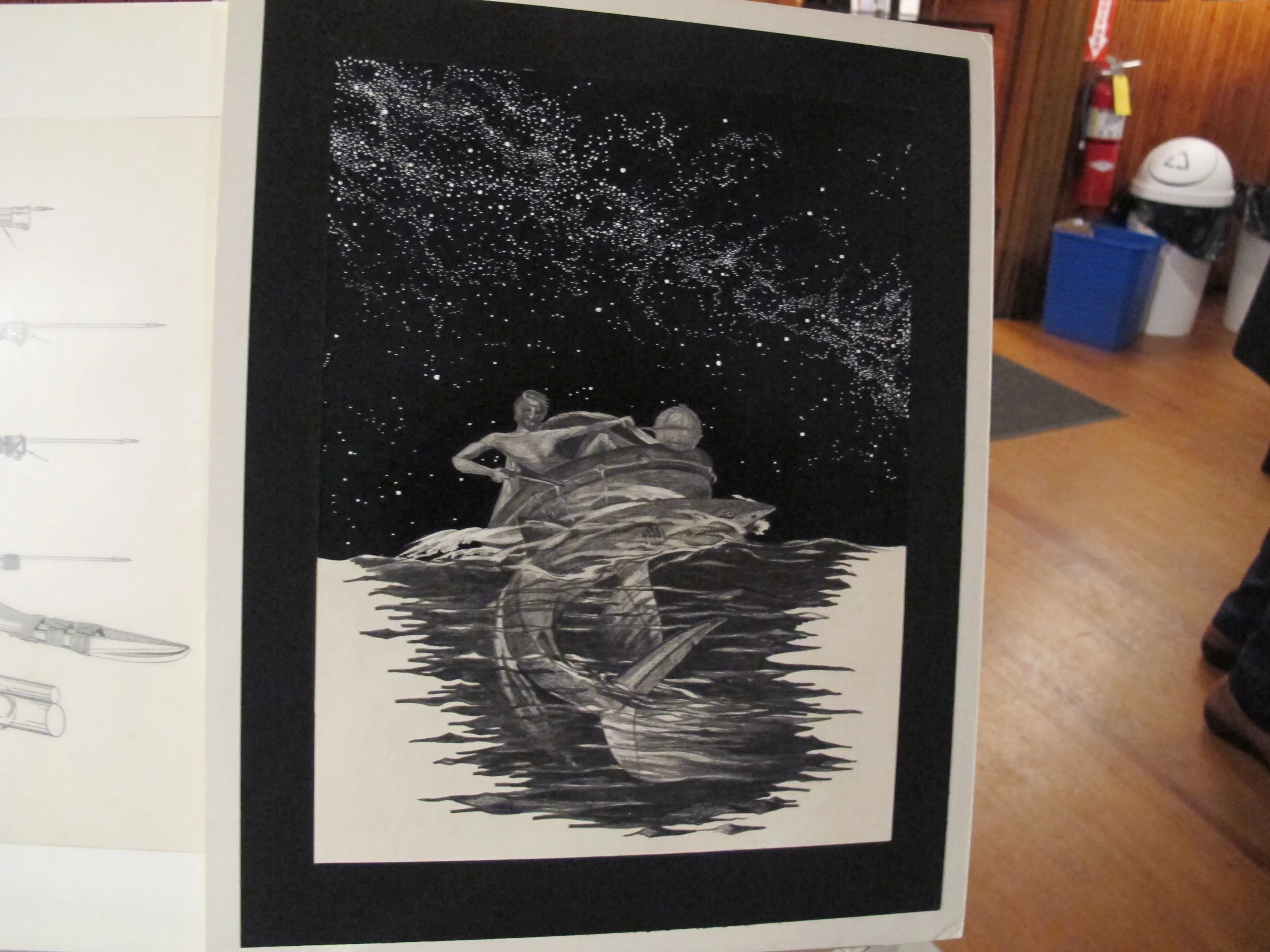 One of the illustrations Steve did that was inspired by—but not meant to be a literal interpretation of—his time at sea. I love the ultra-dark starry sky.