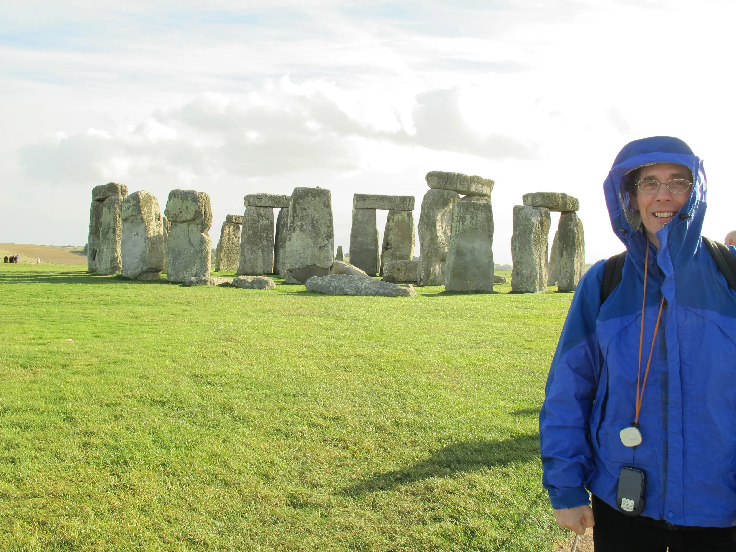 An hour's drive took us from Bath through postcard-perfect farmland to wind-blown Stonehenge. What you can't see in the photo are the surrounding fields of sheep and the busy motorway that runs past. Many crows were flying around the nearly 5,000-year-old formation, adding a bit of spookiness. The scene (apart from the highway) is really quite beautiful, and the light plays off the sandstone and bluestone blocks in interesting ways, highlighting their character and color. A botanically-minded British guide informed us that more than 90 types of lichen—which she pronounced litchen—grow on the stones.