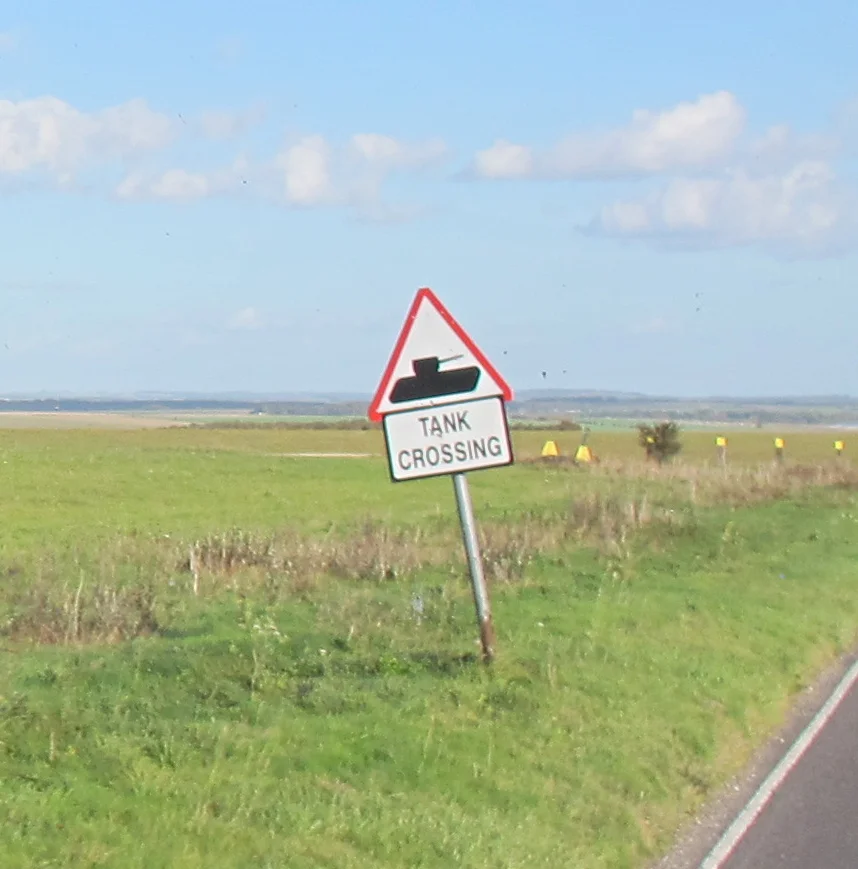 Unexpected sign on the road to Stonehenge.