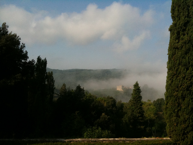 One of Margaret's photos of the view from the villa at Spanocchia.