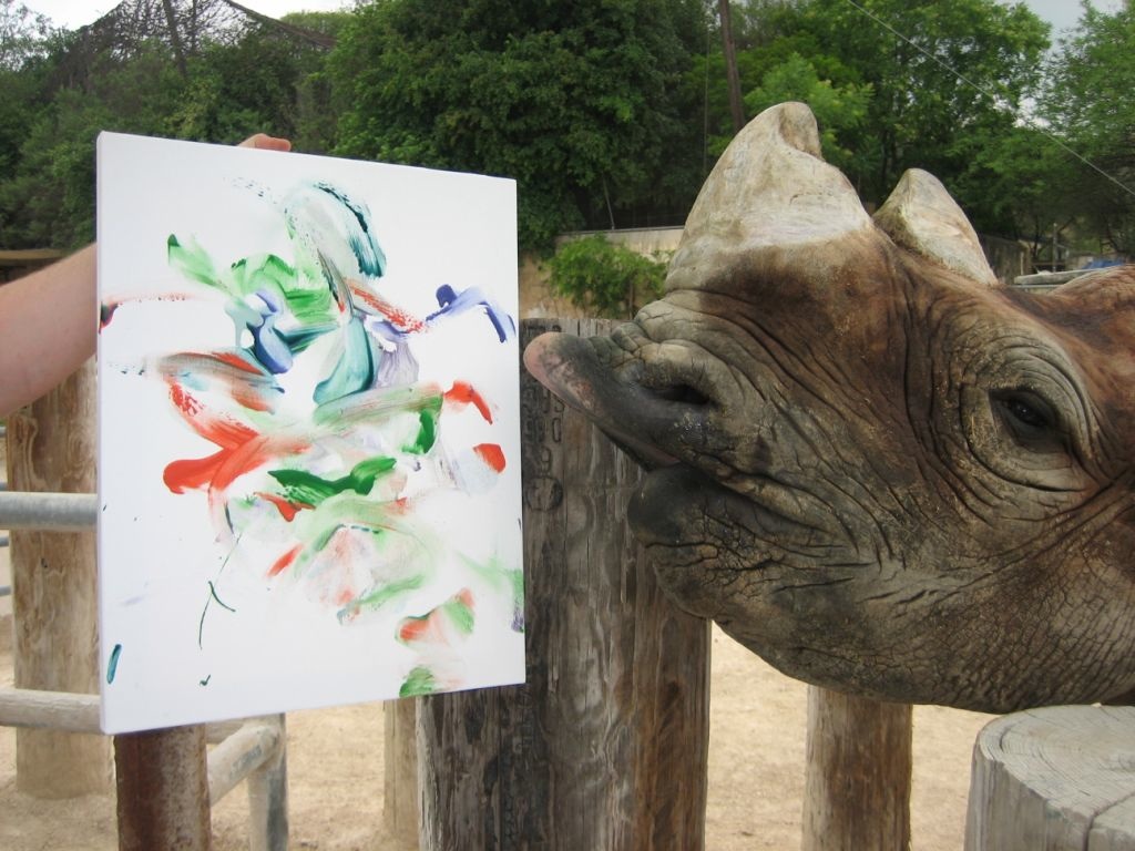 Herbie with one of his works.