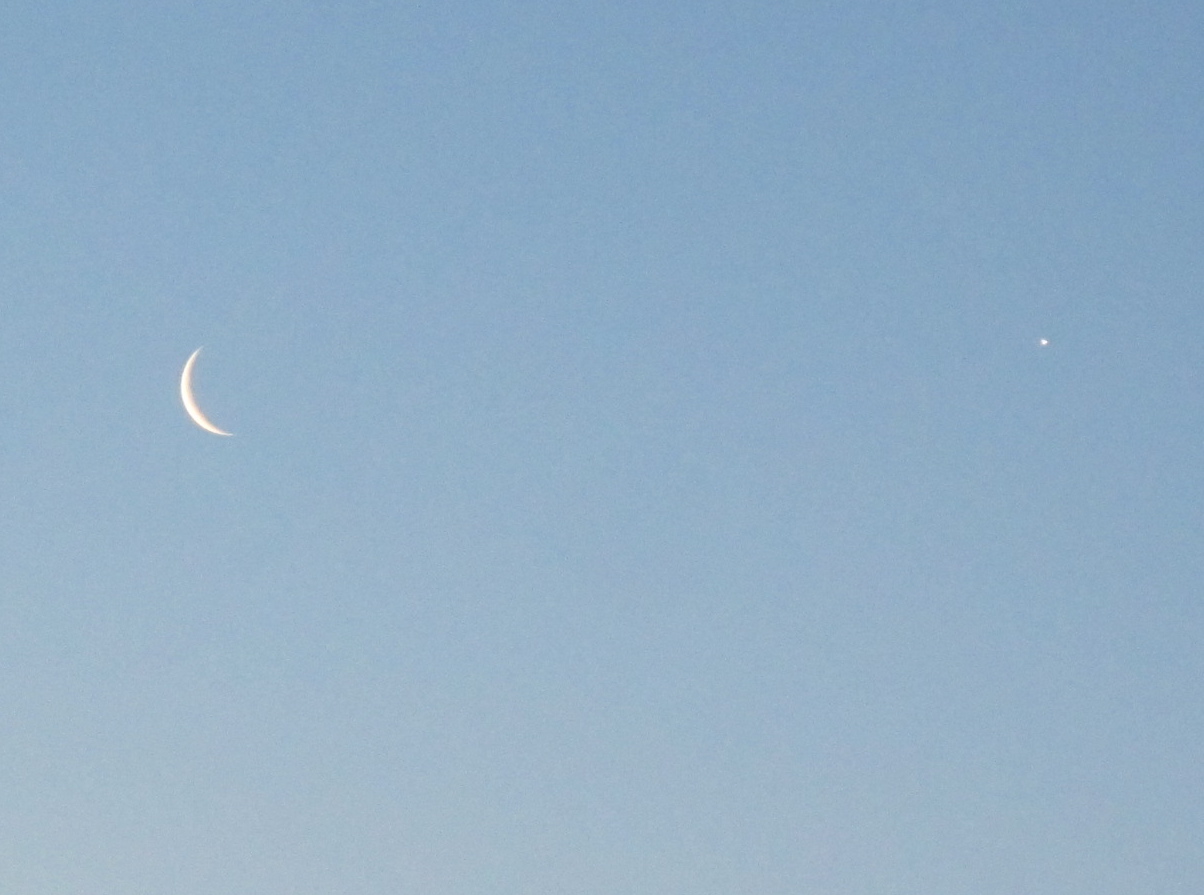The lunar view at 6 a.m. today.