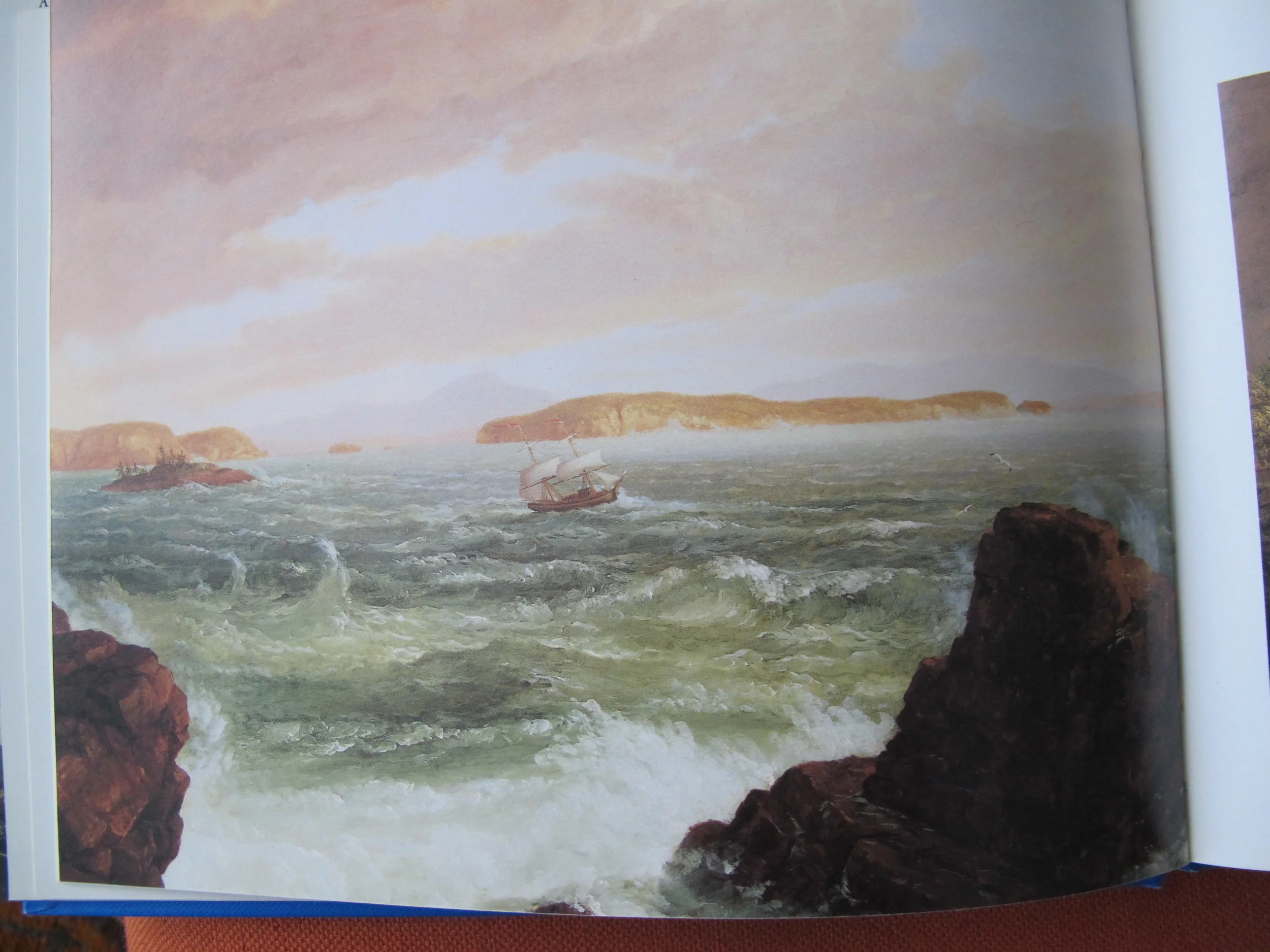 Thomas Cole's oil painting called View Across Frenchman's Bay From Mt. Desert Island After a Squall, from 1845
