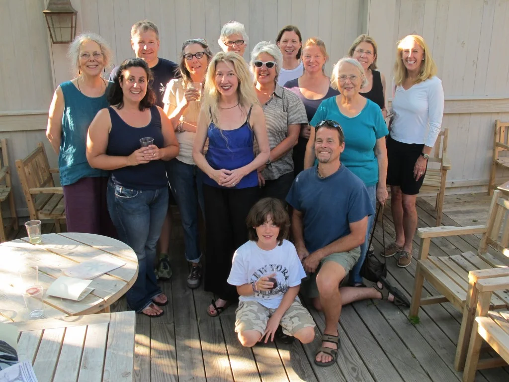 The group, with Margaret (center): See how happy you look if you get out into nature and do something creative?
