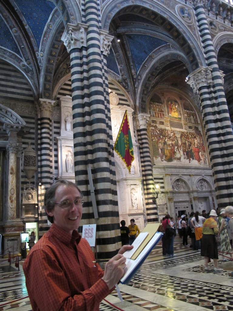Black and white are the symbolic colors of Siena, and they make the cathedral both striking and fun to sketch.