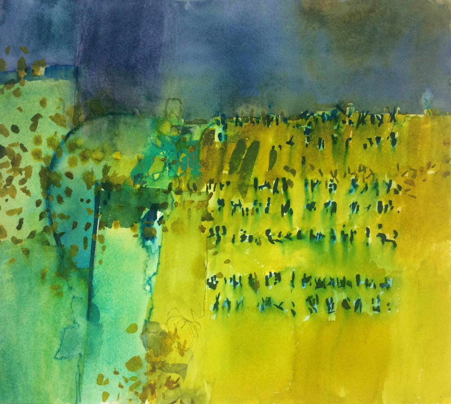 Ella Clocksin (2016) Landscript 4 , mixed media on paper.