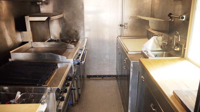 Clean, spacious and well organized. Our custom-built trucks were designed with great food and cleanliness in mind.