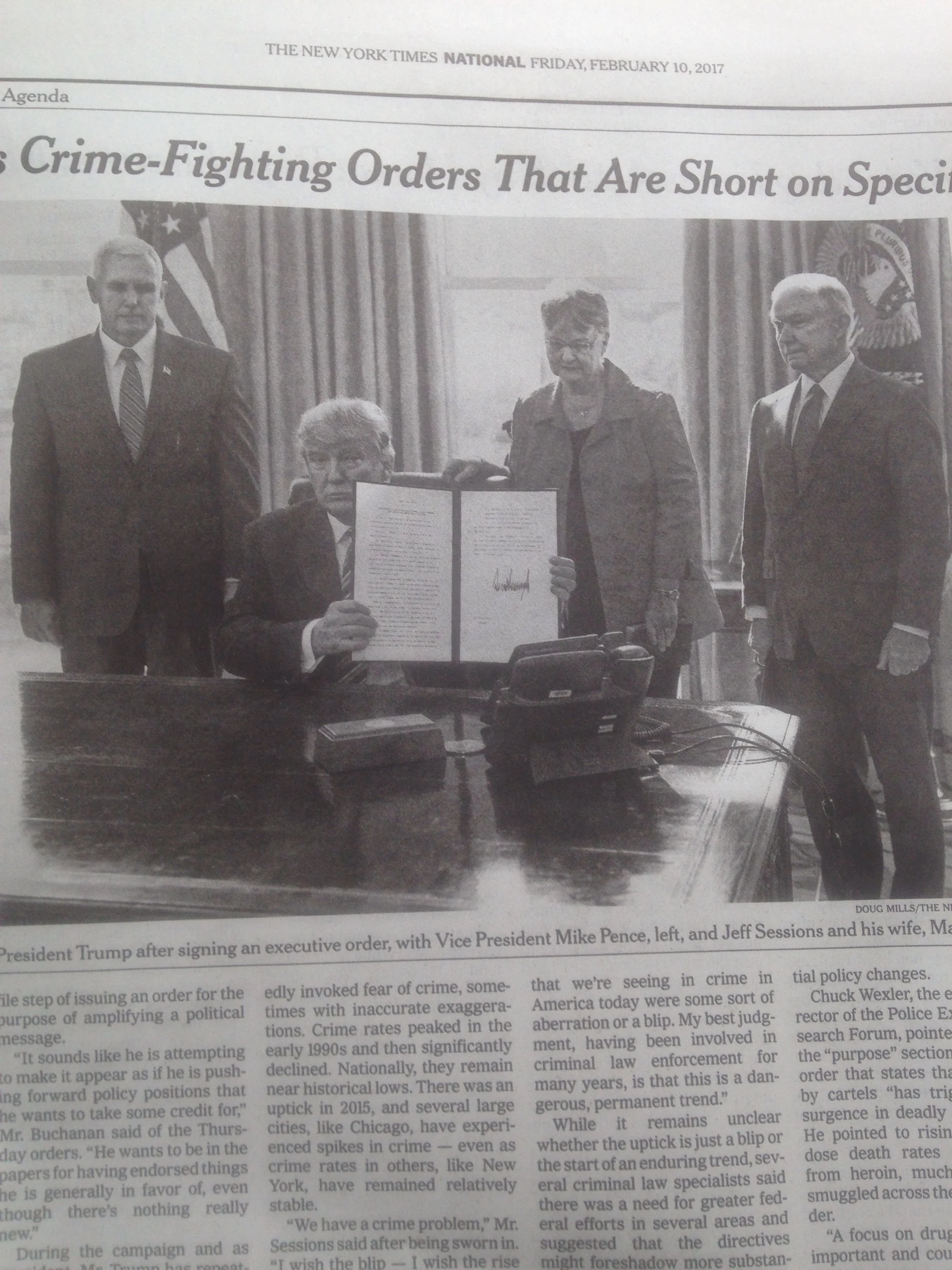 New York Times, p. A13, February 10, 2017