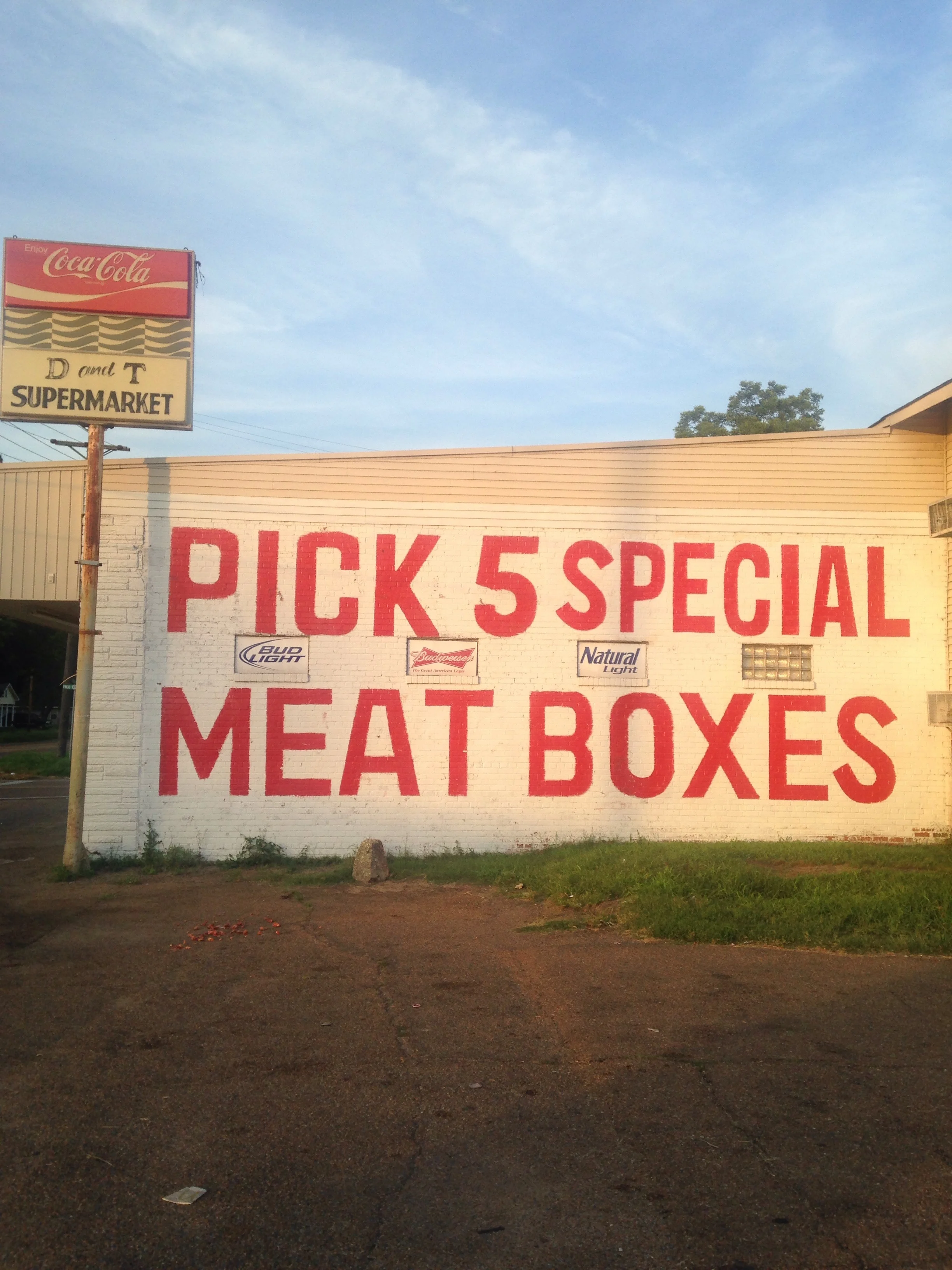 Sign, grocery store, Clarksdale, Mississippi, June 10, 2017. 