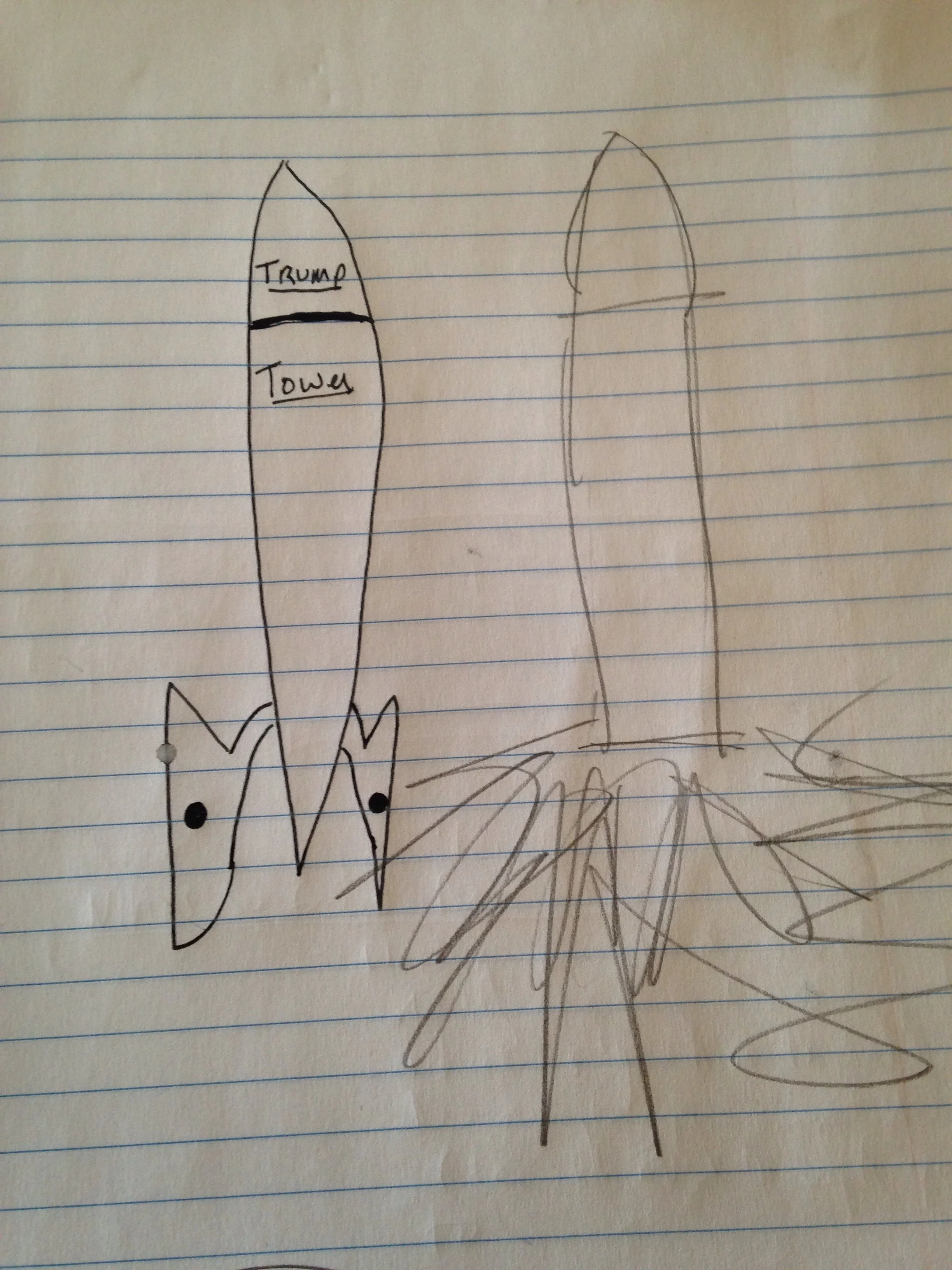 Trump Tower Space Mission, (prototype sketches by the author), August 19, 2017.