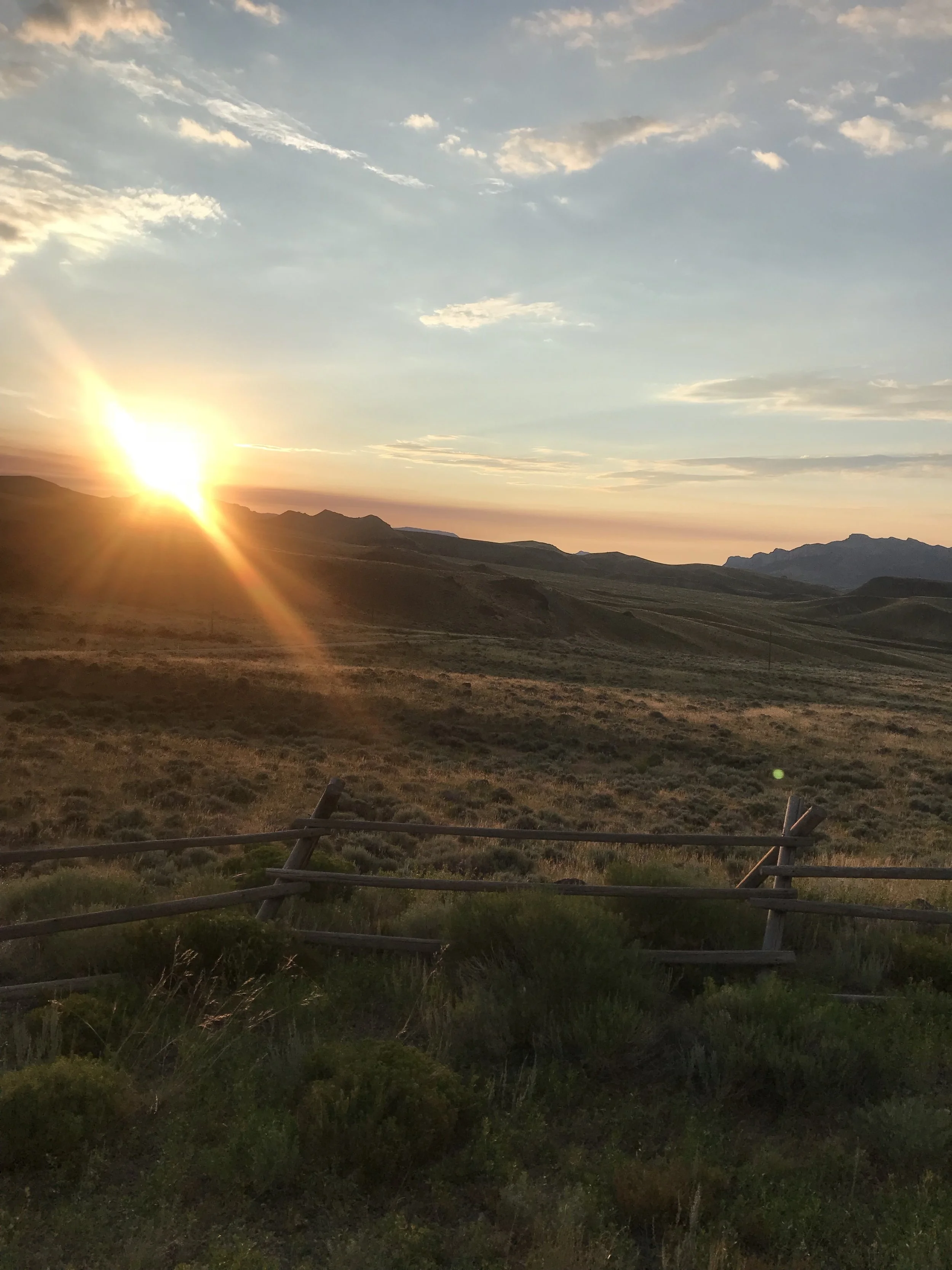 Just after sunrise, July 17, 2018, 5:49 a.m., Wapiti, Wyoming. 