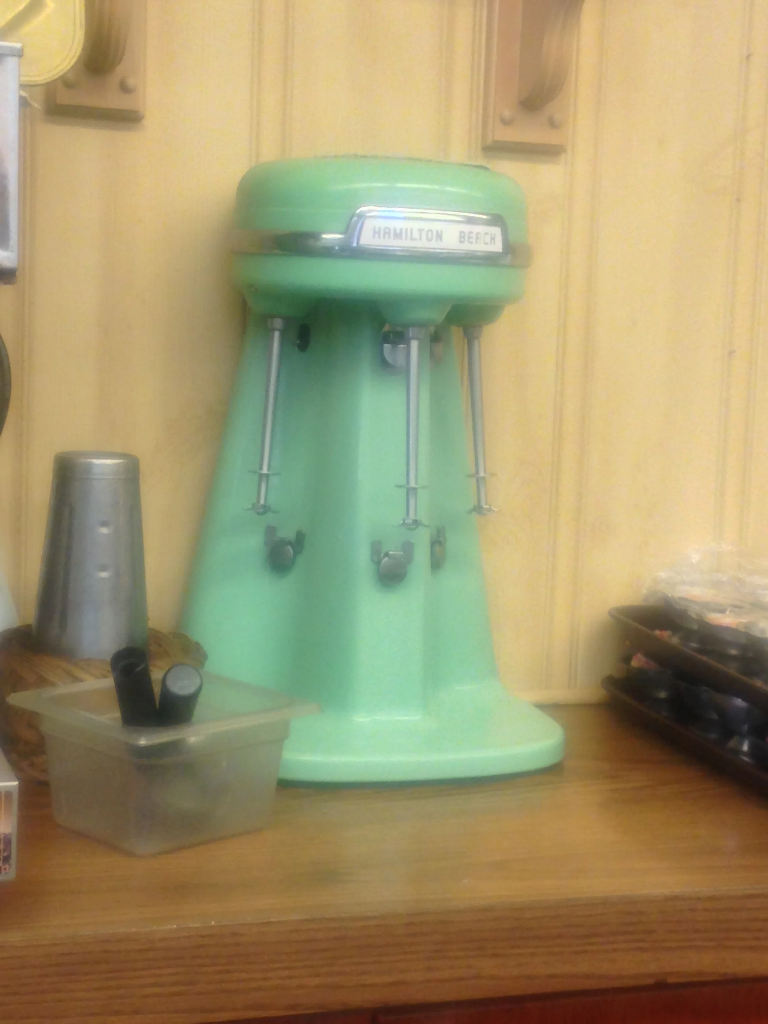 Soda fountain at Maggie’s Place, a restaurant in Worland, Wyoming, April 2017. I tell everyone I know that the milkshake’s at Maggie’s are fantastic and the waitresses are extremely nice. Photo by author.